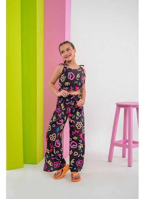 Conjunto Infantil BlusÃ£o Feminino Infantil Conjunto Infantil