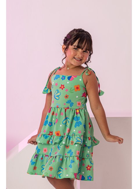 Vestido Infantil Crepe Vestido Infantil Menina Em Crepe Dots E