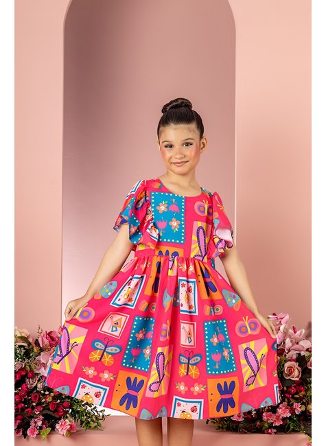 Rosados Vestido Para CrianÇas Vestido Rosa Infantil Princesa