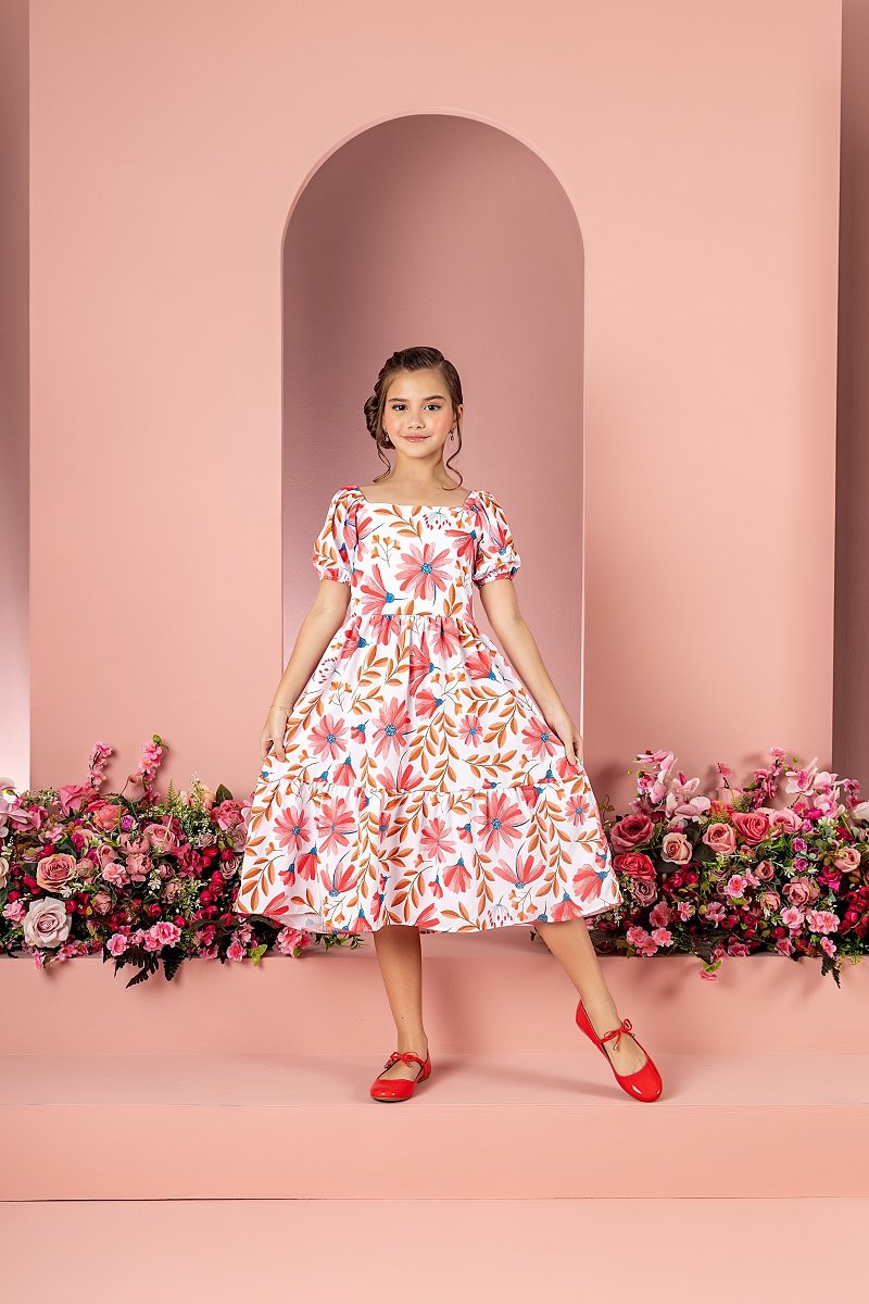 Vestido Infantil Vestido Florido Para Daminha Vestido Daminha